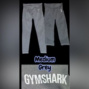 Gymshark Bundle: Vital Seamless Leggings & Cropped Leggings - Medium Grey